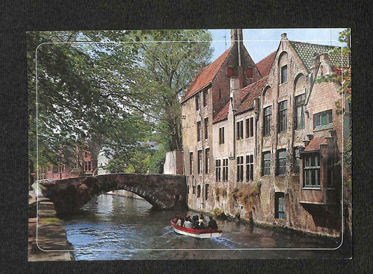 LUCKYPIGEON Brugge The Green Quay Groene Rei Canal Building Postcard (C1770)