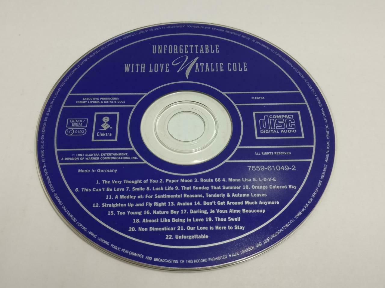 Natalie Cole Unforgettable 1991 Rare Germany English CD (CDS207)