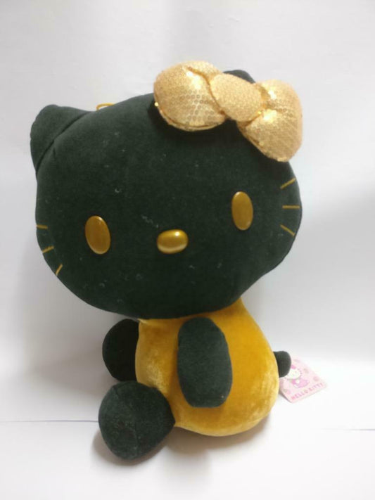 Sanrio Hello Kitty Gold Sequin Ribbon 10" Plush Soft Toy F/S (PTY008)