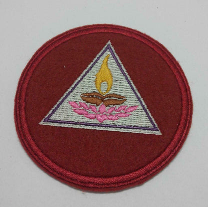 Embroidered Triangle Lotus Candle Pattern Sew On Clothes Patch (A970)