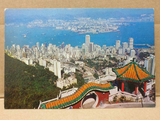 LUCKYPIGEON Hong Kong And Kowloon From The Peak View Postcard (C1923)