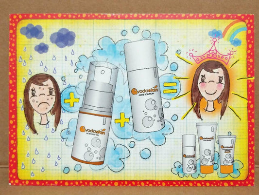 LUCKYPIGEON Vodaskin Acne Soft Gel Solution Singapore Advert Postcard (C2046)