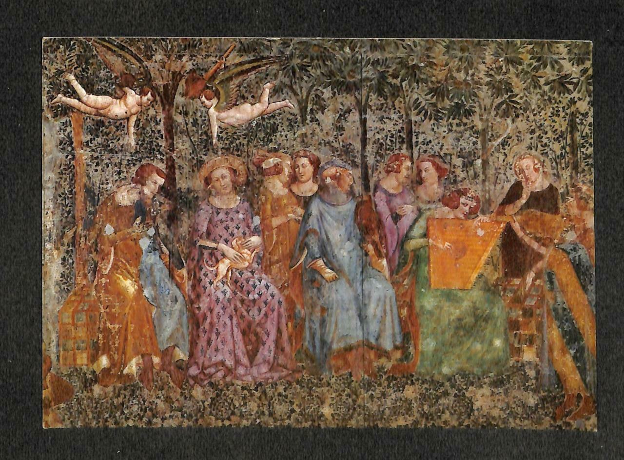 LUCKYPIGEON Pisa The Ladies of the Orchard Painting Art Work Postcard (C1785)