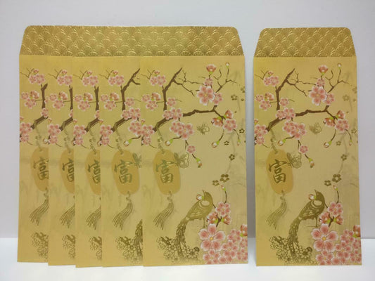 Chinese New Year Bird Red Packet Money Paper Envelope x Lot of 6 (P1017) AU