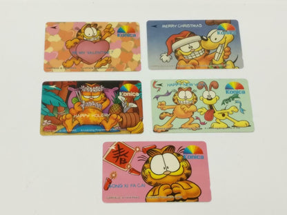 Garfield Cat KONICA X'mas Singapore Expired TELECARTE PHONECARD x5 F/S (A2404)