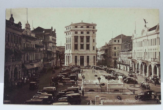 Singapore Raffles Place Vintage Singapore Postcard Reprint (AC111)