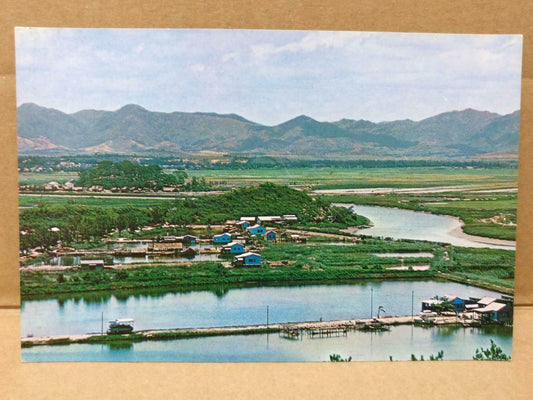 LUCKYPIGEON Shumchun River View From A Hill At Lukmachow HK Postcard (C1950)