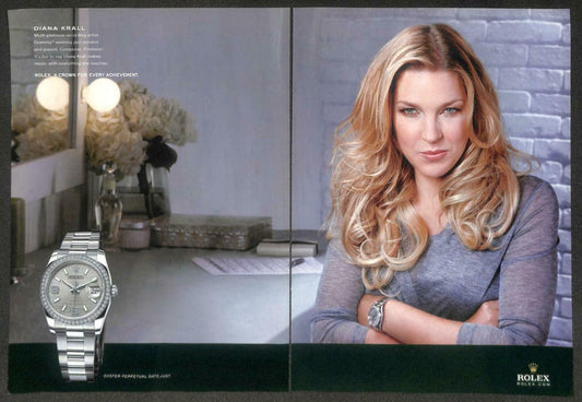 Vintage 2010 Rolex Watch Diana Krall Magazine Advertisement Print Ad x 2 (P940)