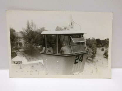 Vintage Asian Friends Man Smiling Fun Singapore Cable Car Ride B&W Photo (P275)