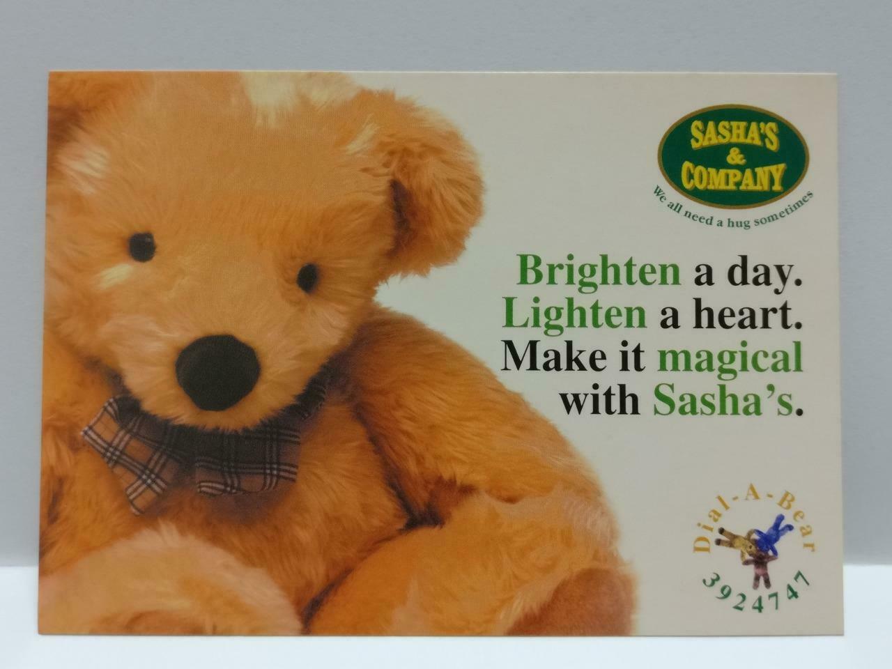 LUCKYPIGEON888 Sasha's & Company Brown Bear 2001 Singapore Ad Postcard (E0132)