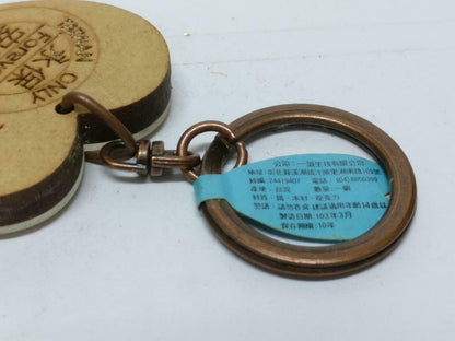 LP888 Vintage Luminous Heart Wooden Taiwan Train Souvenir Keychain Keyring F/S (B682)