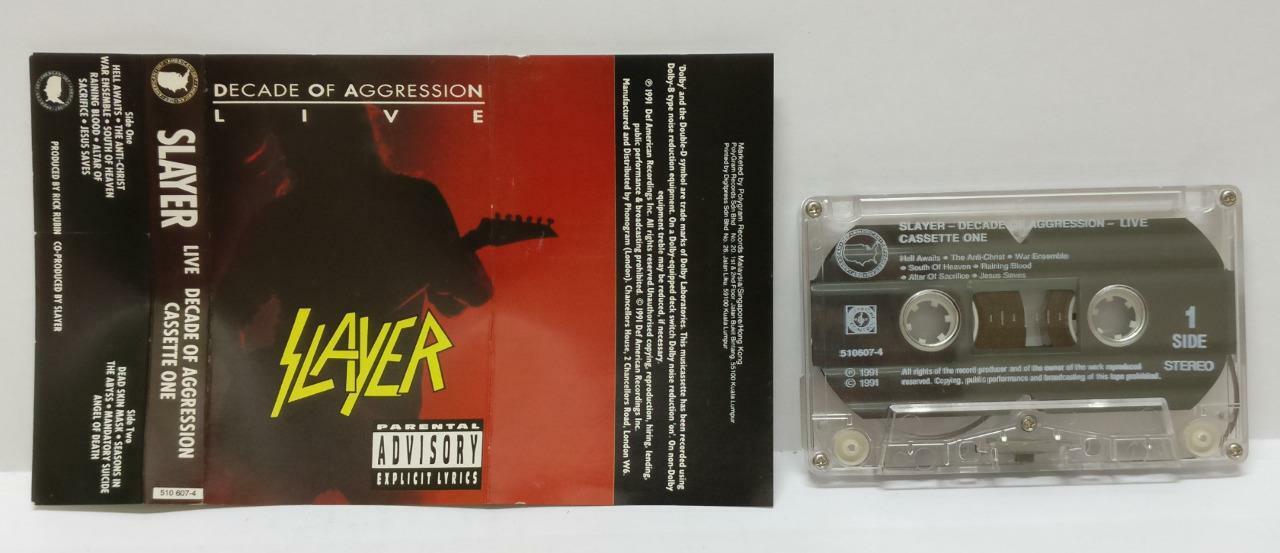 Slayer Metal Band Decade Of Aggression Live (1) Rare Singapore Cassette (CT235)