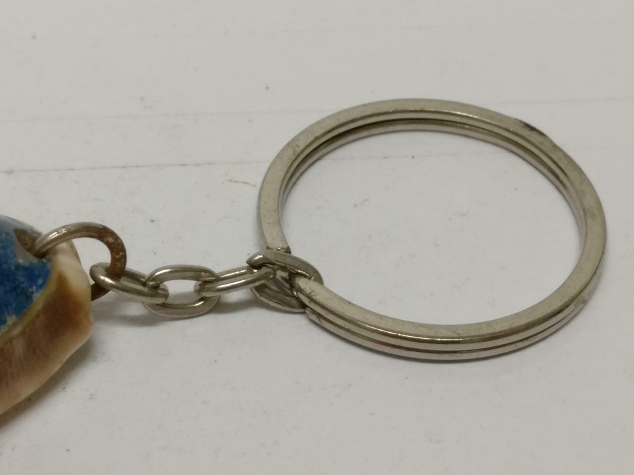 LP888 Rare Vintage Philippines Balicasag Seashell Art Crab Keychain Keyring F/S (B675)