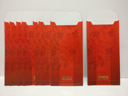 UOB Bank Chinese New Year 福 Red Packet Money Paper Envelope x Lot of 8 (P1030)