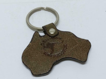 Vintage Australia Kangaroo Fur Souvenir Brown Tone Keychain Keyring F/S (B685)