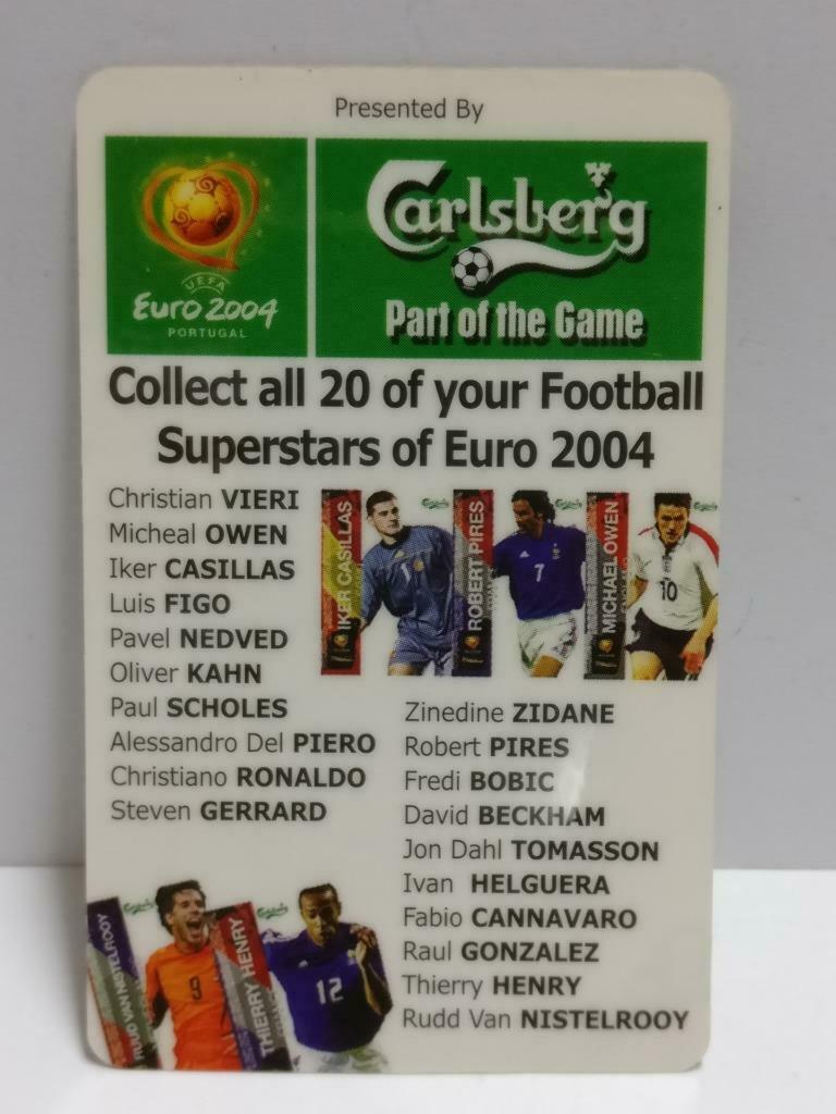 Portugal Luis Figo Football Soccer Euro 2004 Carlsberg Promo Card F/S (A2394)