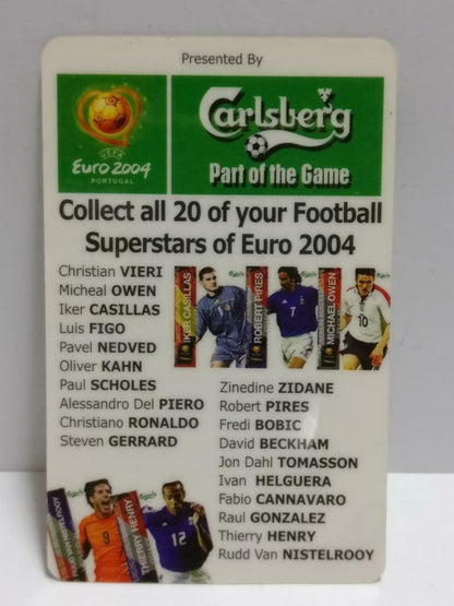 Portugal Luis Figo Football Soccer Euro 2004 Carlsberg Promo Card F/S (A2394)