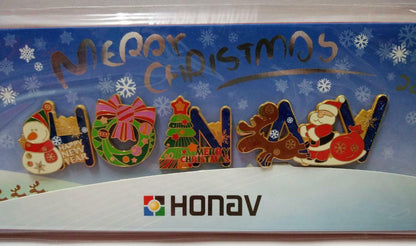 Rare Honav UK Ltd Christmas Pin Badge Set Souvenir (A1554)
