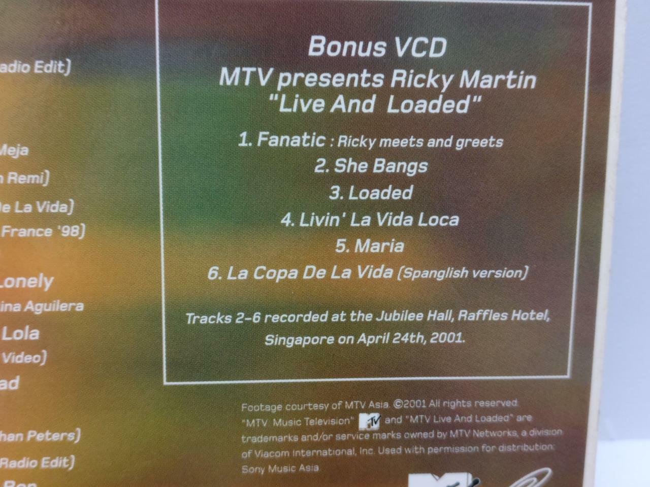 LK888 Ricky Martin 2001 Rare Special Edition Singapore CD + VCD (50501) (CD492)