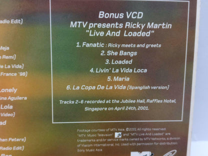 LK888 Ricky Martin 2001 Rare Special Edition Singapore CD + VCD (50501) (CD492)