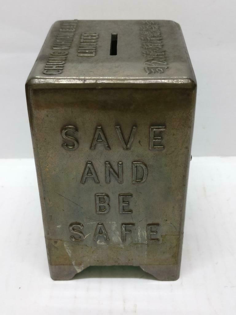 Rare 70's Vintage 崇僑銀行 Singapore Chung Khiaw Bank Coin Bank Bronze Safebox A1656