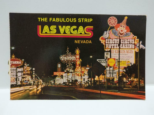 Vintage Famous Las Vegas Strip Circus Circus Nevada Color USA Postcard (P630)