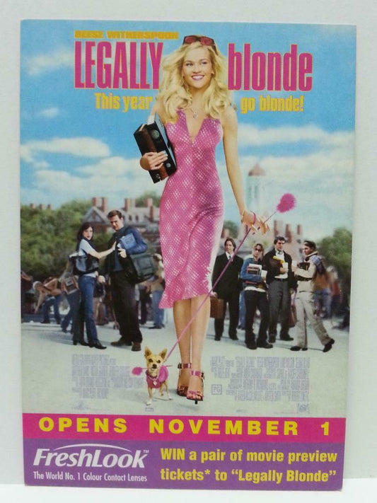 Legally Blonde 2001 Reese Witherspoon Movie Poster On Singapore Postcard (AC027)
