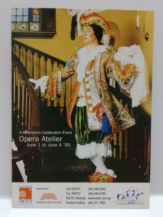 LUCKYPIGEON888 Singapore Arts Festival French Opera Actor 1999 Postcard Ad E0117