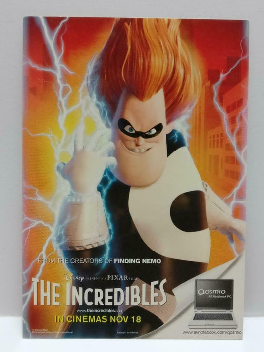 LUCKYPIGEON888 Pixar The Incredibles Laptop Singapore Ad Postcard (E0184)