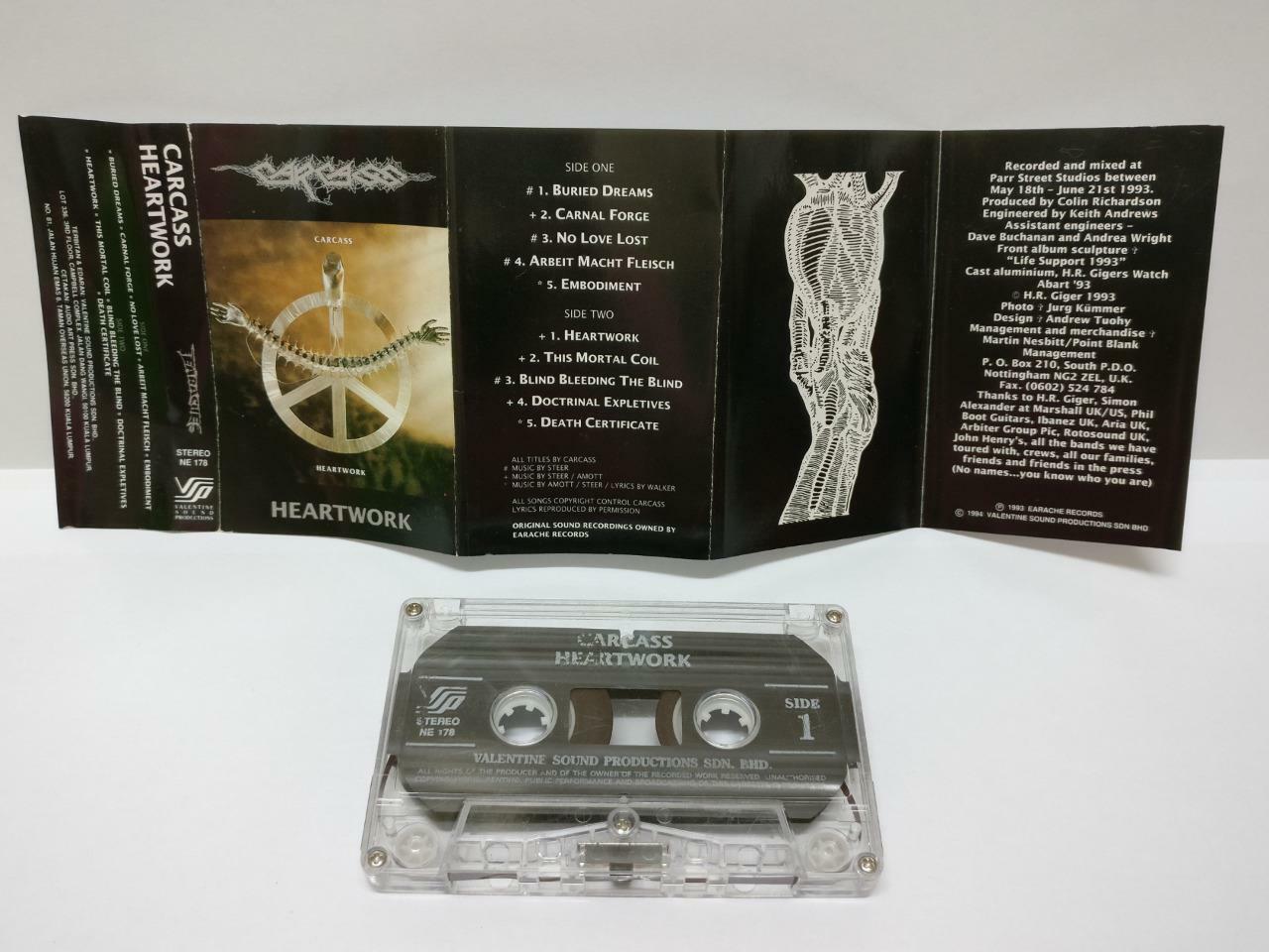 Carcass Heartwork 1994  Rare Malaysia Cassette (CT160)