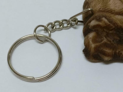 LP888 Vintage Handmade Mini Brown Wood Sculpture Elephant Keychain Keyring F/S (B747)