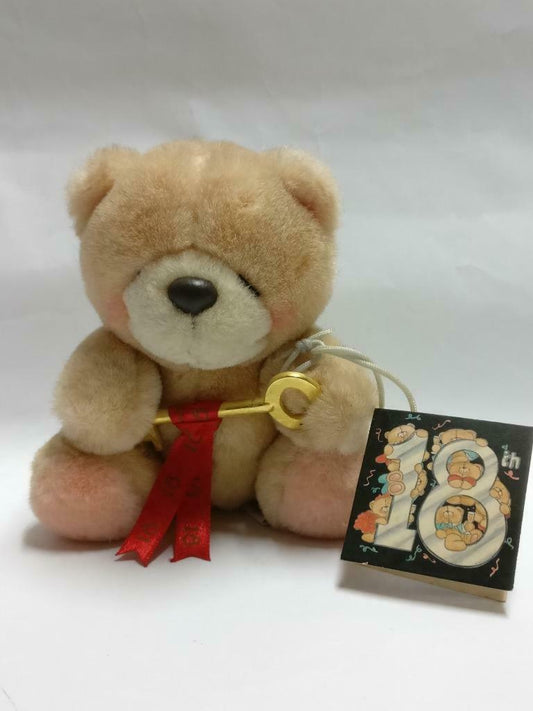 Rare Forever Friends Bear 18th Birthday Key W/Tag 5" Plush Soft Toy F/S (PTY125)