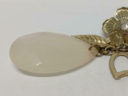 LP888 Vintage Flower Teardrop Acrylic Heart Multi Charms Keychain Keyring F/S (B832)