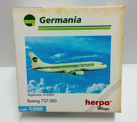 Germania Airplane Herpa Wings w/Box Boeing 737-300  500425 SCALE 1:500 (A605)