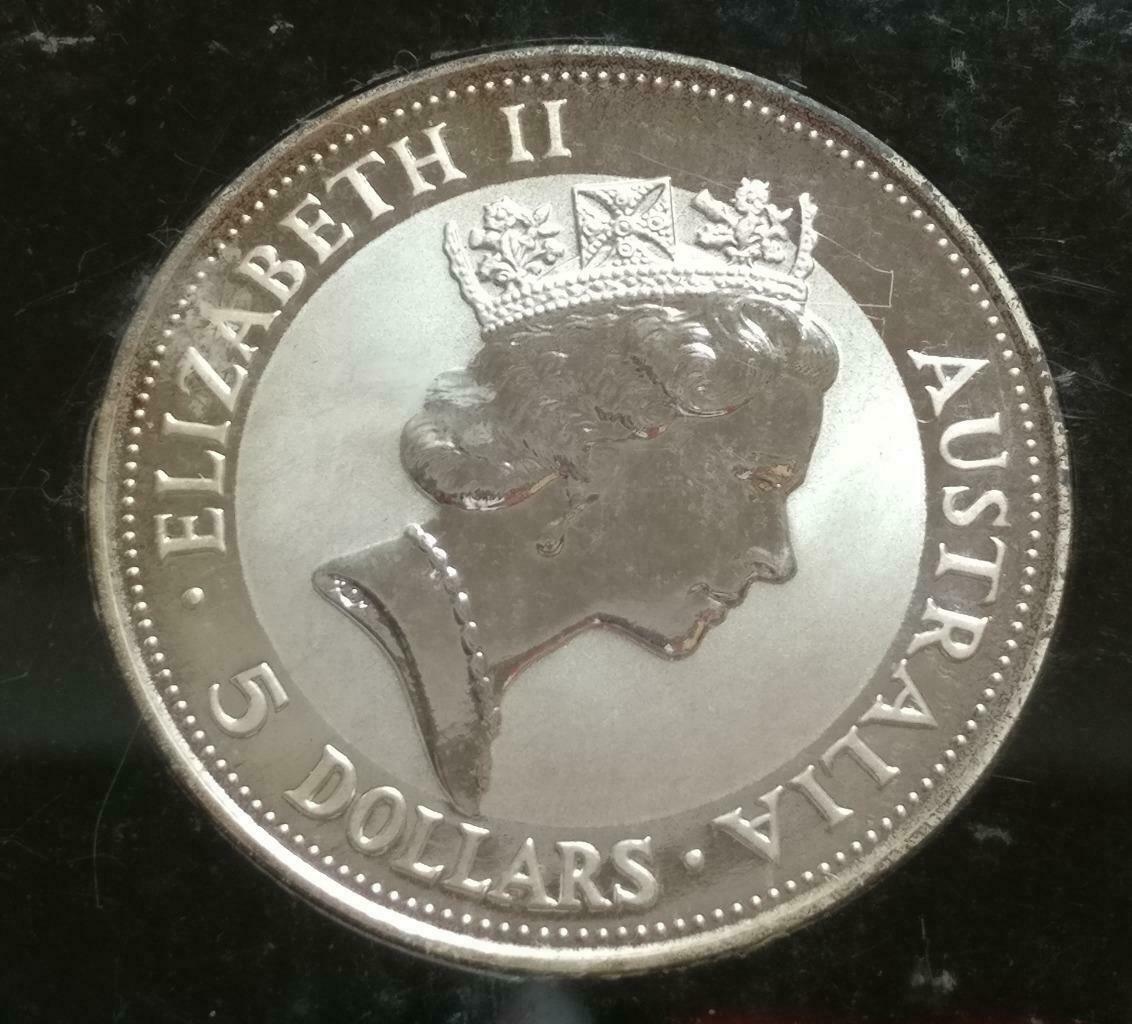Australia Elizabeth II 5 Dollars Kookaburra 1991 1oz Silver Coin Capsule (C039)