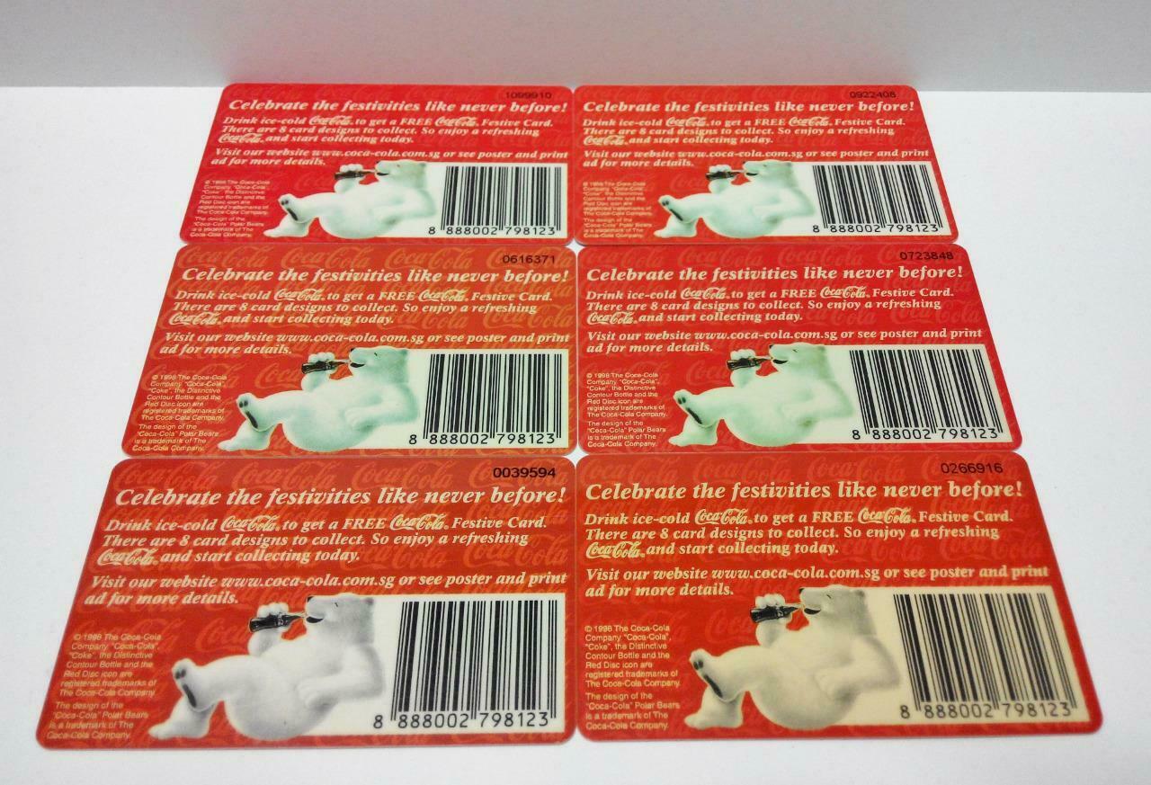 Vintage Singapore Phone Cards x10 Coca-Cola Christmas New Year 2000 F/S (A437)