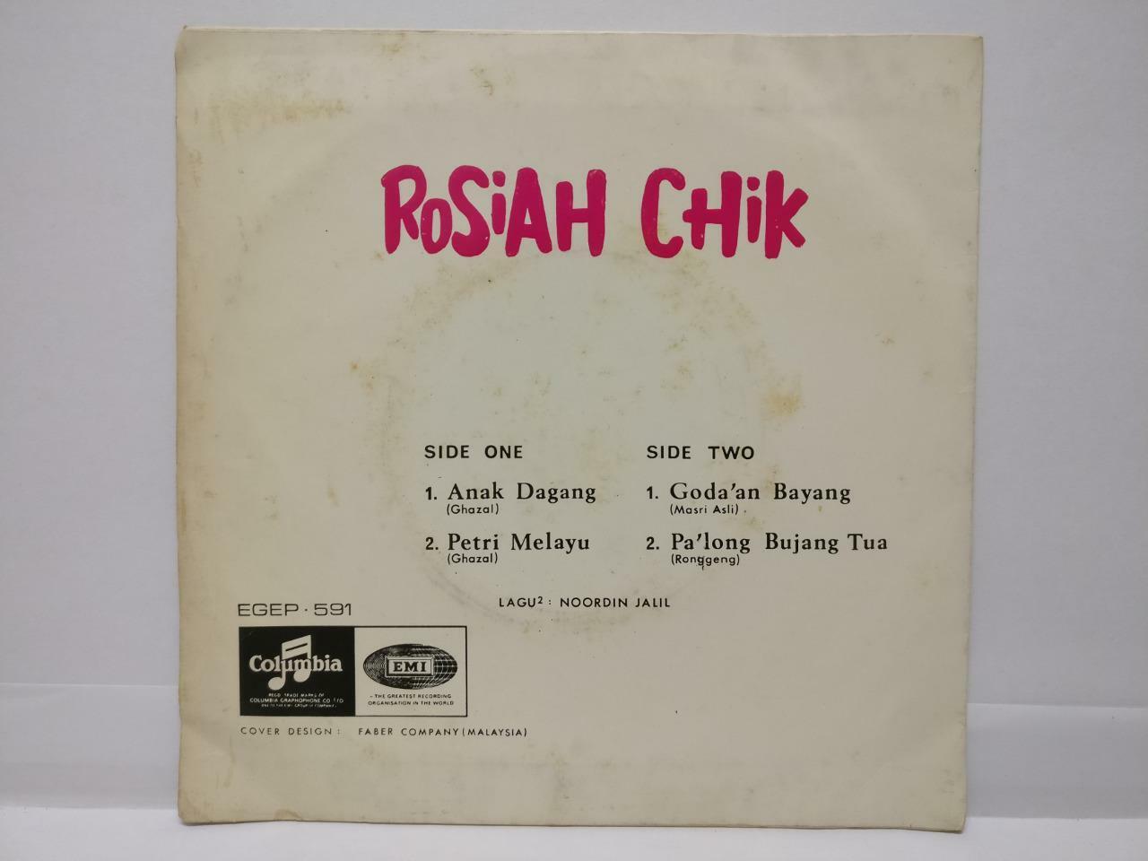 Malaysia Malay Rosiah Chik Ghazal 1965 Rare Parlophone India 7" EP 45 RPM EP390