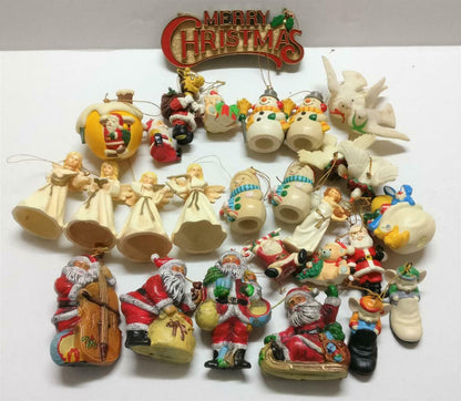 Vintage Christmas X'mas Tree Ornaments Snowman Santa Bundle Lot x01 F/S (A2243)