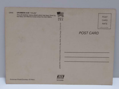 LUCKYPIGEON888 USA Grumman A-6E Intruder Military Fighter Jet Postcard (E0401)