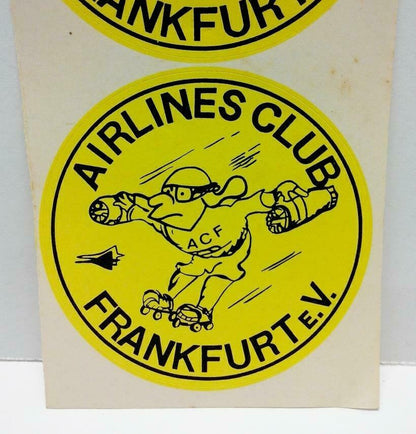 Vintage 80’s Sticker Airlines Club Frankfurt Airlines F/S (A779)