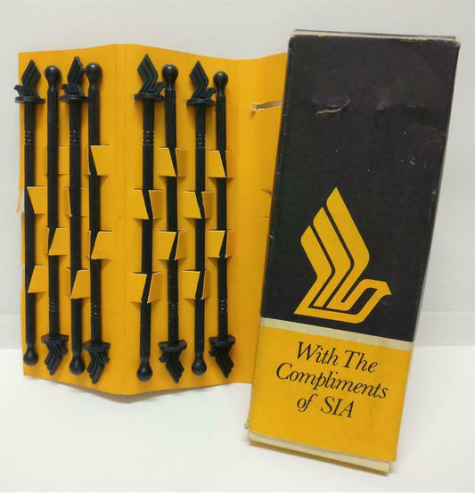 Rare Vintage SIA Singapore Airlines Cocktails Stirrers & Sticks 8x Pieces A2118