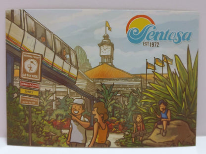 LUCKYPIGEON888 Singapore Sentosa Tourism Art Monorail 2014 Ad Postcard (E0409a)