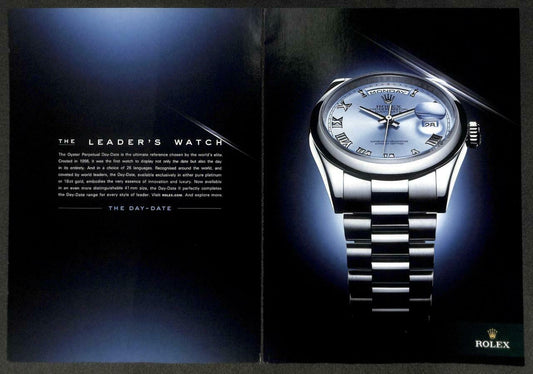 Vintage 2010 Rolex Watch Day-Date Magazine Advertisement Print Ad x 2 (P956)