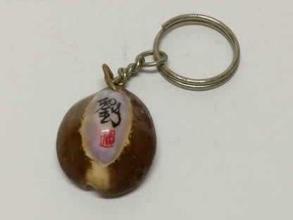 LP888 Rare Vintage Seashell Art Surname Liu 刘 劉 Souvenir Keychain Keyring F/S (B665)