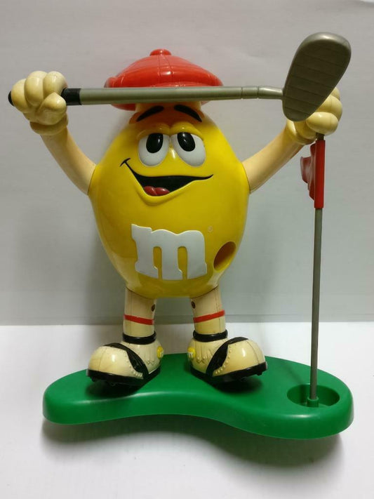 M&M's M&M Chocolate Yellow Golf Sport Red Hat Candy Dispenser No Box (A2181) *4