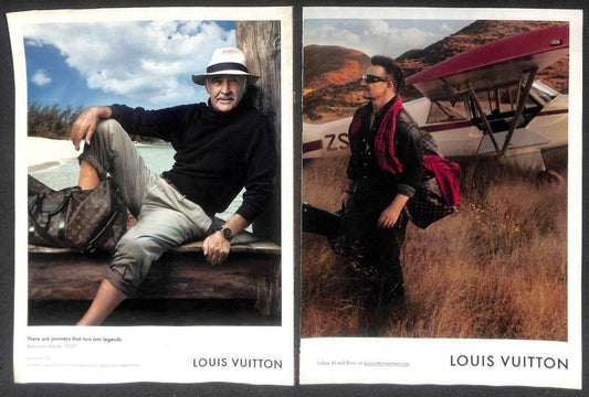 Vintage Louis Vuitton Watch Bags Magazine Sean Connery Print Ad x 8 (P917)