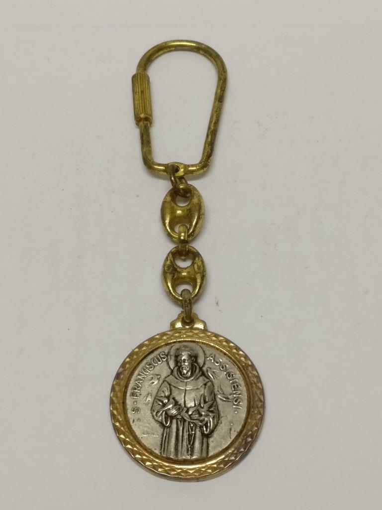 LP888 Jesus S. Franciscus Assisiensis Confessor Gold Tone Keyring Keychain F/S B790