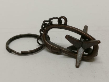 LP888 Rare Vintage Star Shape Bronze Unique Souvenir Keychain Keyring F/S (B718)