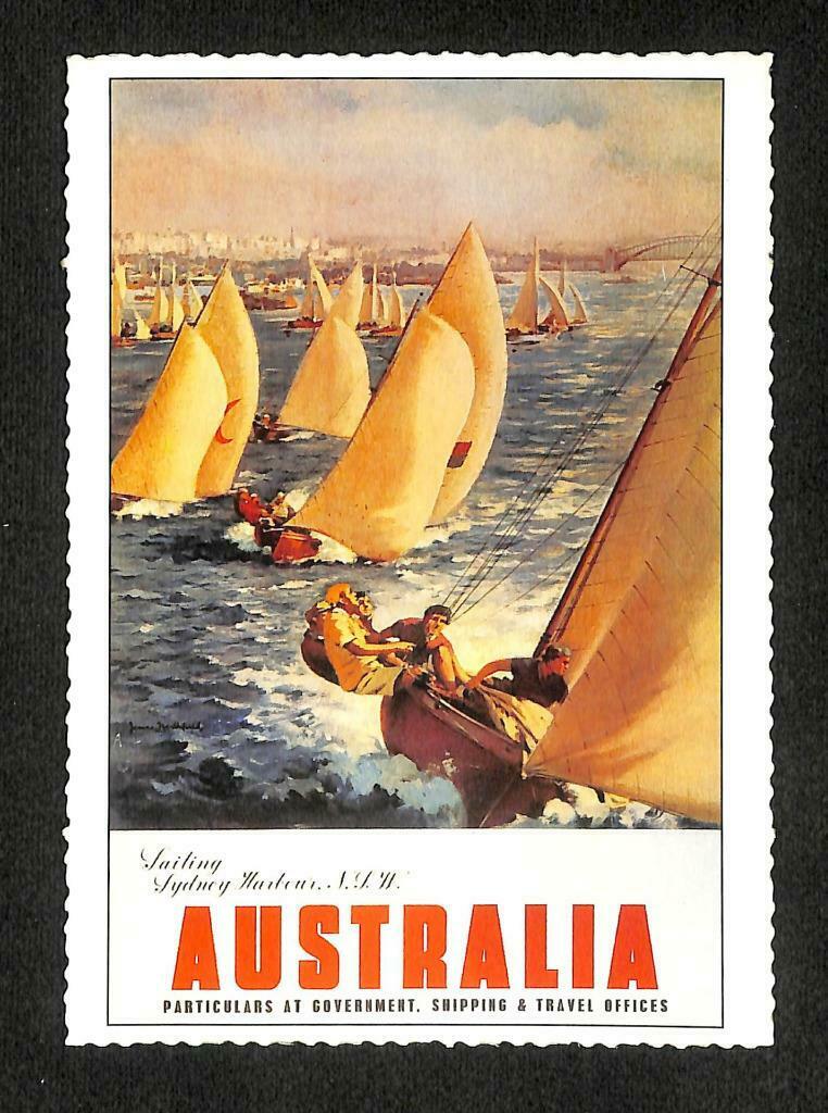 LUCKYPIGEON Australia Sydney Sailing Harbour Boat Clipper Postcard (C1584)