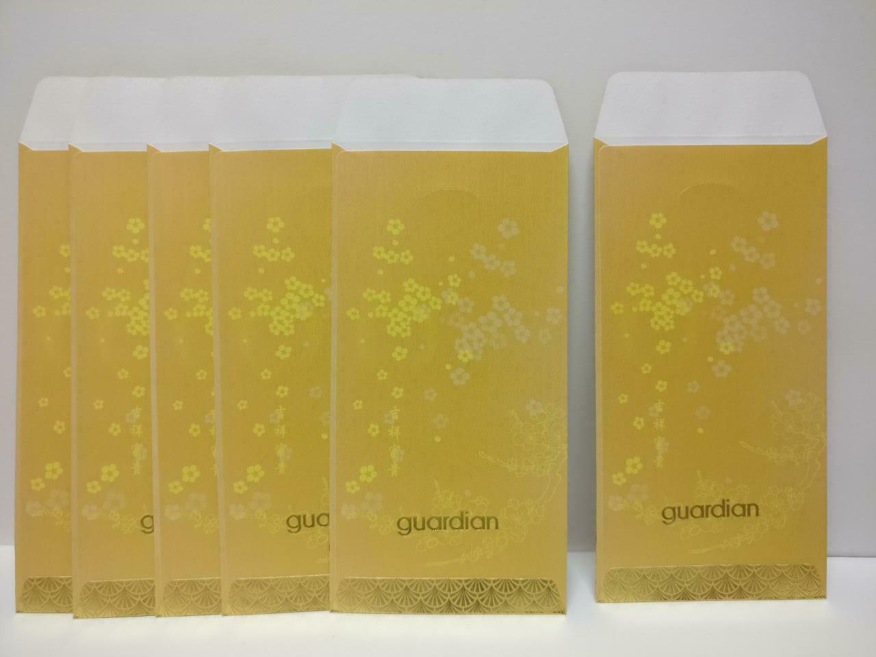 Guardian Chinese New Year Bird Red Packet Money Paper Envelope x Lot of 6 P1017